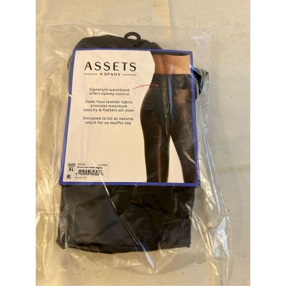 Spanx Assets very black faux shaping leggings xl new Sara Blakely - Picture 2 of 3